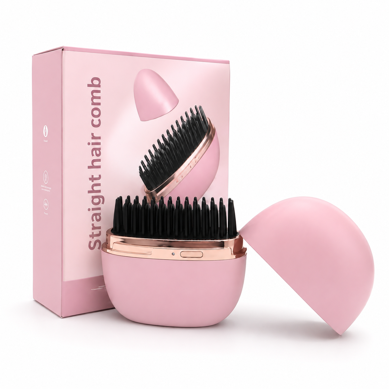 Mini wireless straightening brush